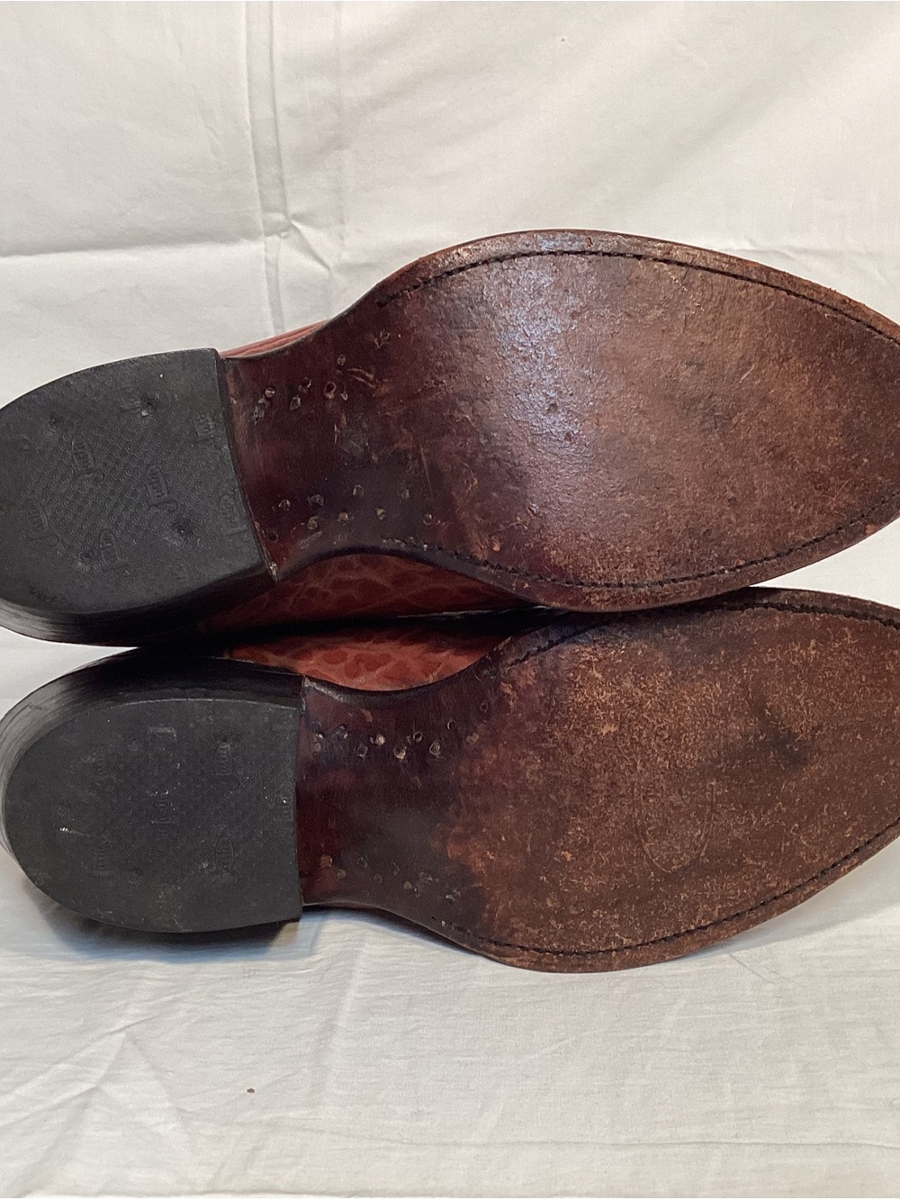 Vintage Justin Boots Exotic Navy Blue and Brown Men's Western Boots Style 2271 - Picture 10 of 16